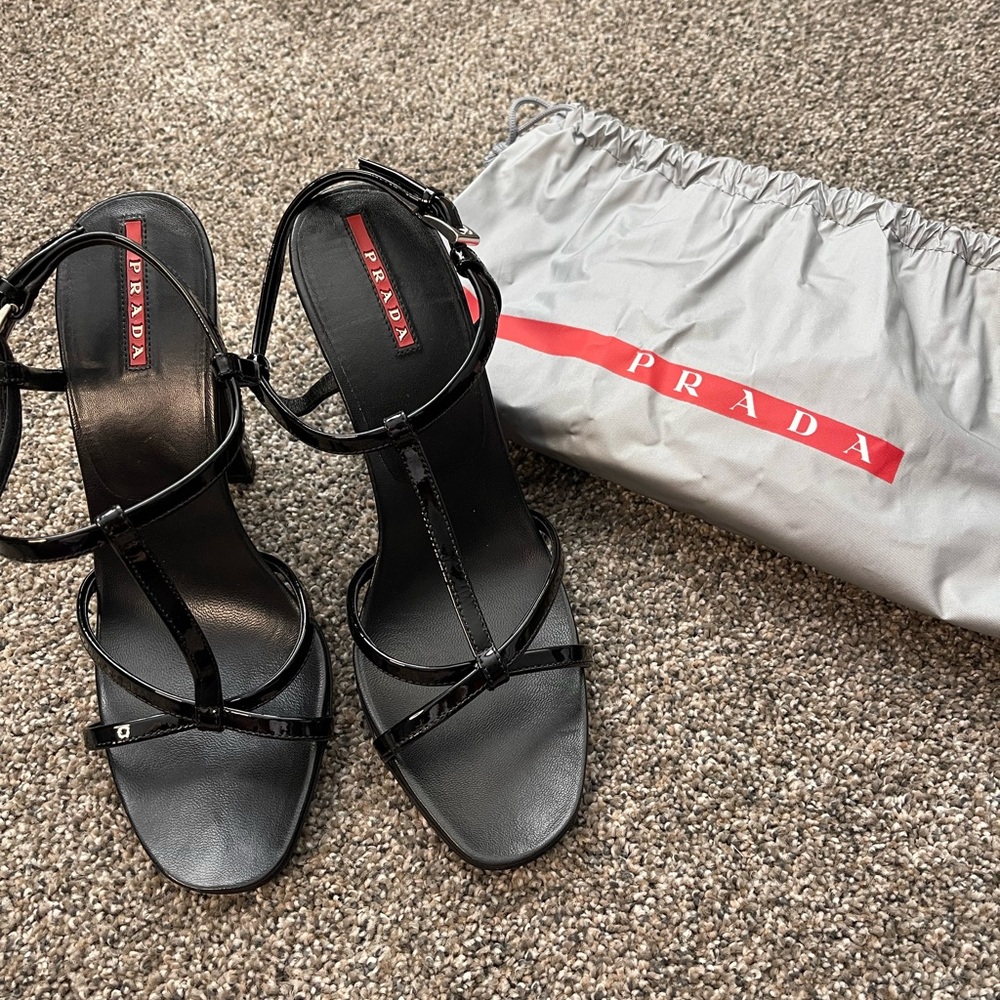 EUC Prada Block Heel Sandals
